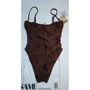 SAME Los angeles One Piece Swimsuit Hammer Womens Chocolate Size XS Underwire